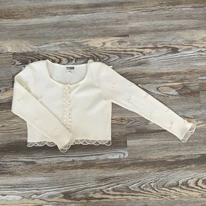Vintage cream cardigan with bow detailing